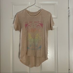 Freeze Beige T Shirt To Be Happy Be Yourself Size Small